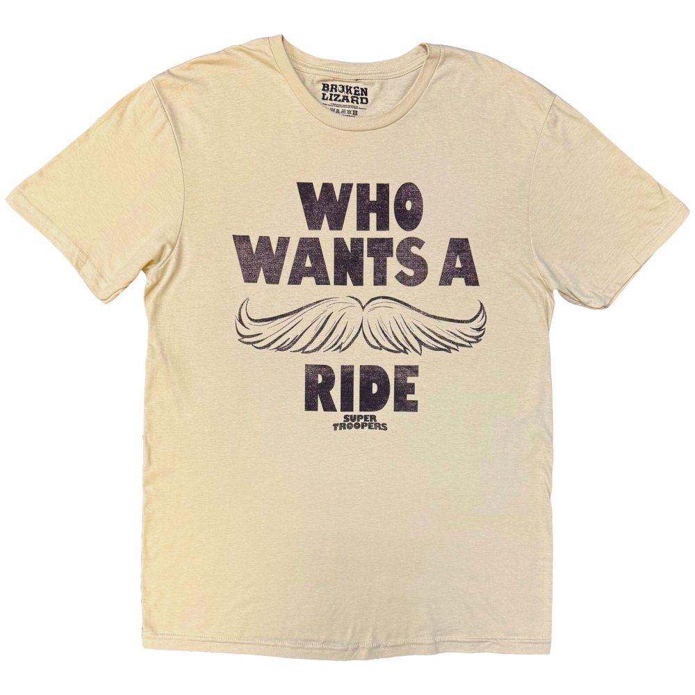Bing & Bowie - Who Wants A Ride? Mens Tshirt - Cream
